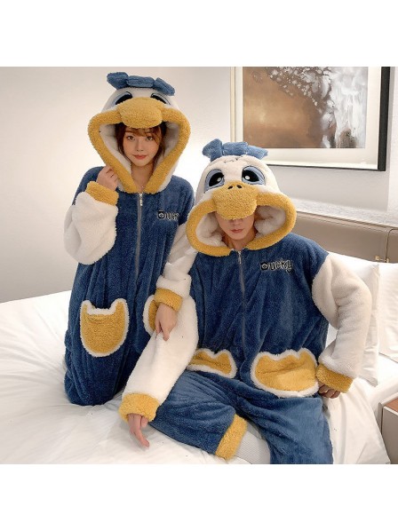 Ducky Onesie Pyjamas für Paare verdicken einteilige Nachtwäsche