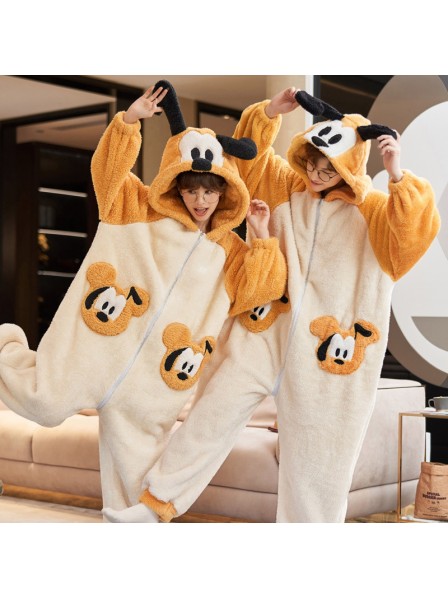 Unisex Einteiler Pyjama für Erwachsene passender Weihnachtspyjama mit Tiermotiv