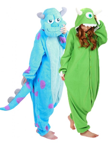 Sulley & Mike Wazowski Onesie Kostüme Für Erwachsene Schlafanzug Kostüm