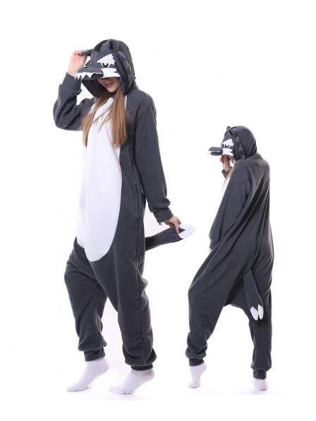Grauer Wolf Pyjama Onesies Tier Schlafanzug Kostüm