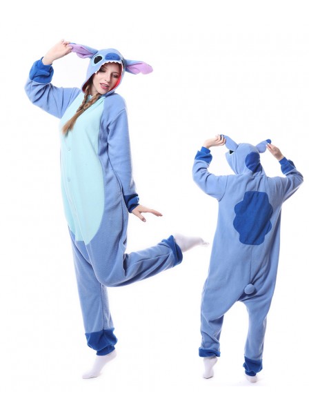 Blauer Stitch Pyjama Onesies Tier Schlafanzug Kostüm