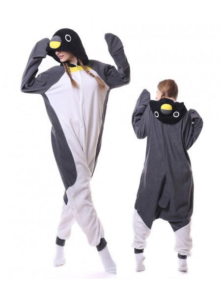 Grauer Pinguin Pyjama Onesies Tier Schlafanzug Kostüm