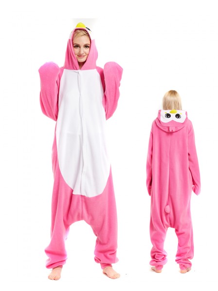 Pink Pinguin Pyjama Onesies Tier Schlafanzug Kostüm