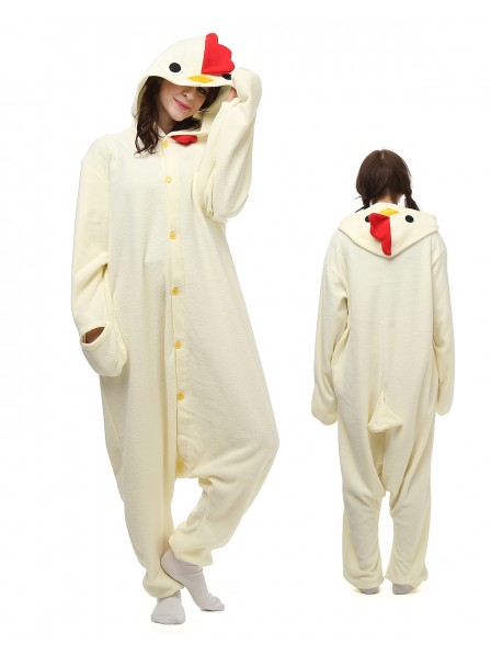 Weißer Hahn Pyjama Onesies Tier Kostüme Für Erwachsene Schlafanzug Kostüm