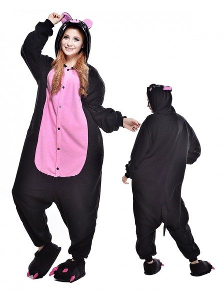 Schwarz Schwein Pyjama Onesies Tier Kostüme Für Erwachsene Schlafanzug Kostüm