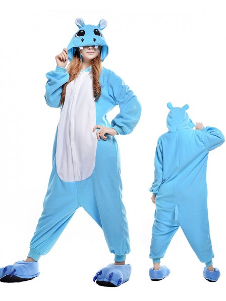 Blau Hippo Pyjama Onesies Tier Kostüme Für Erwachsene Schlafanzug Kostüm