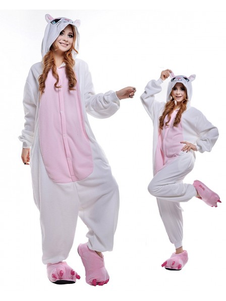 Weiße Katze Pyjama Onesies Tier Kostüme Für Erwachsene Schlafanzug Kostüm