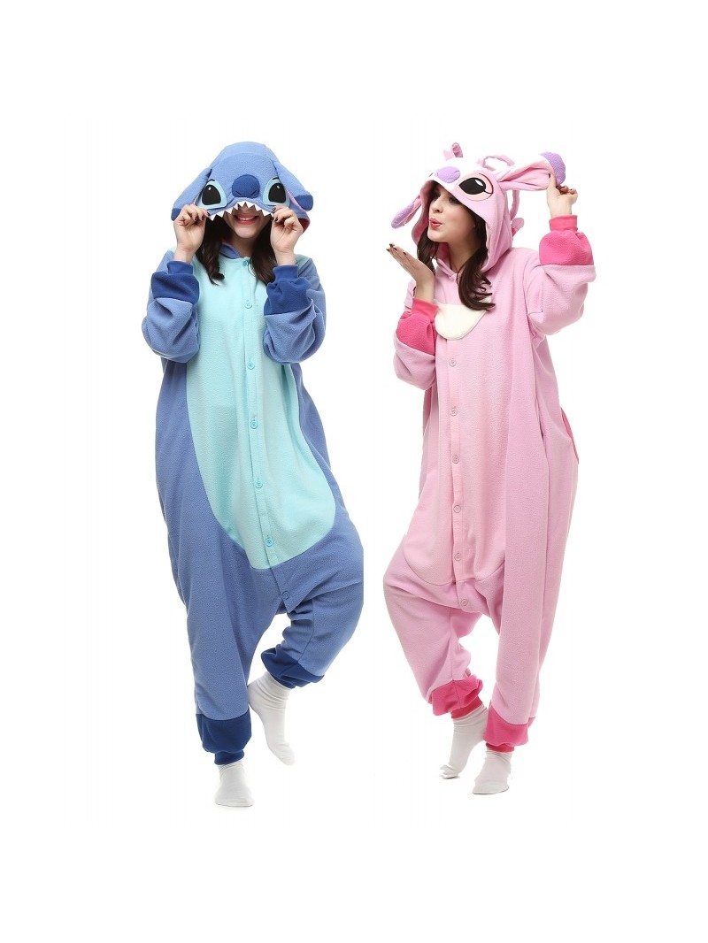 Erwachsenen Fleece Unisex Kigurumi Stitch Pyjamas Cosplay Kostüm Nachtwäsche 