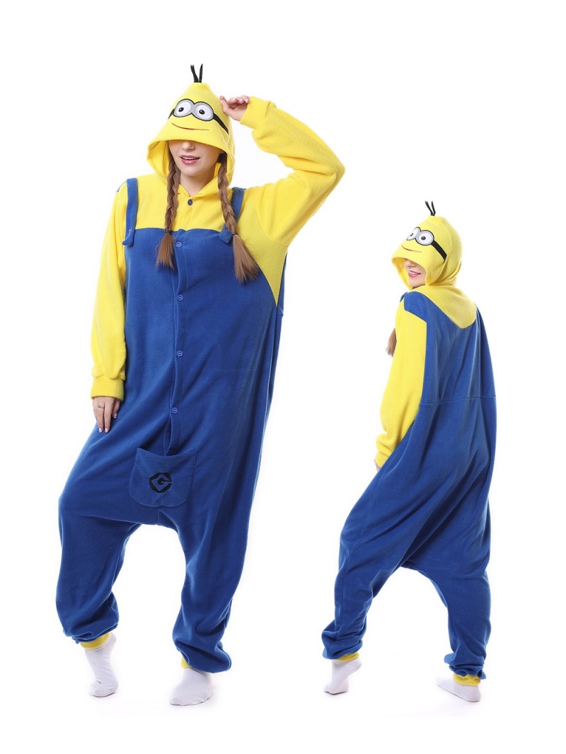 gallon Konijn dubbellaag Minions Onesie Pyjama Kostüm Für Erwachsene Schlafanzug