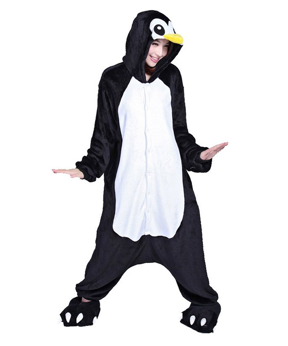 Anbelarui Tier Skelett Pinguin Dinosaurier Panda Einhorn Kostüm Damen Herren Pyjama Jumpsuit Nachtwäsche Halloween Karneval Fasching Cosplay Kleidung S/M/L/XL S, Blaues&Weißes Einhorn